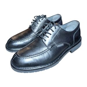 MEPHISTO Men's Black Leather Split Toe Oxford DressElegant Black Leather Oxfords